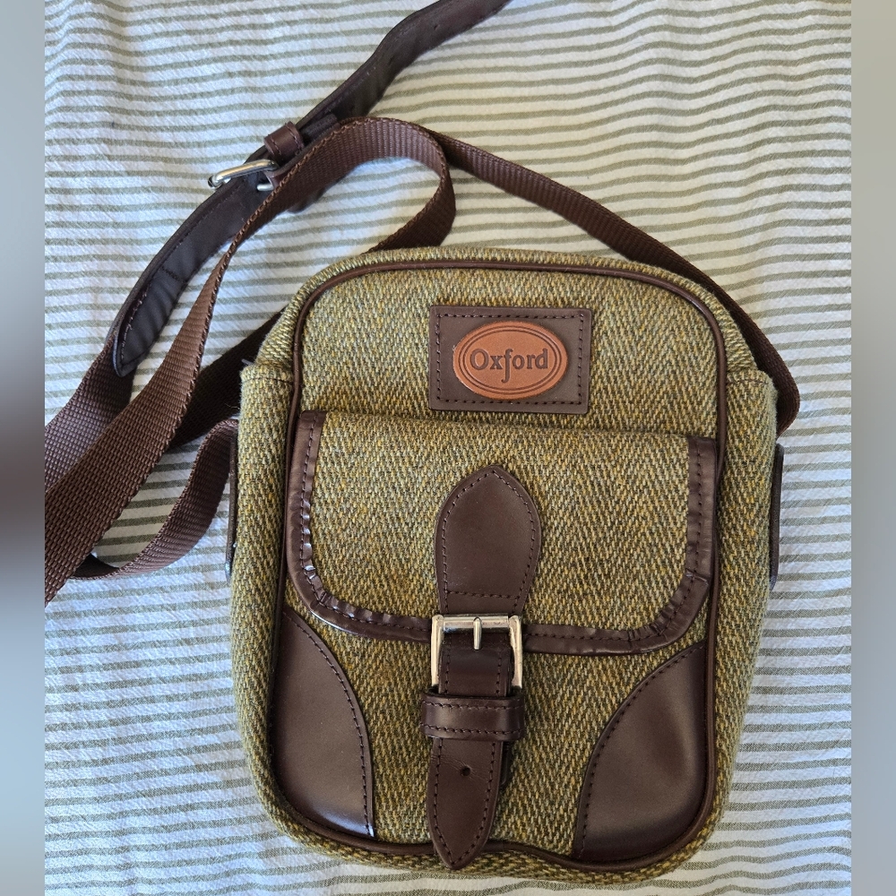 Oxford Tweed Crossbody Messenger Bag
